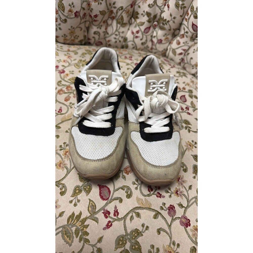 Sam Edelman Men's White and Tan Mesh Sneakers